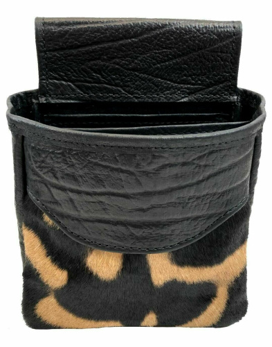 (image for) Burchell Zebra & Black Cape Buffalo Hide Shotgun Shell Belt Bag Pouch